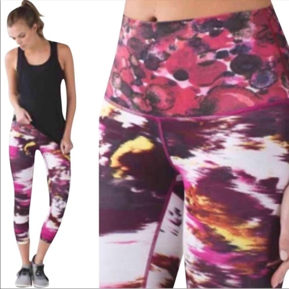 Lululemon | Wunder Under Crop High Rise Pigment Wind Berry 2 PGWB 21” Rise - Picture 2 of 9